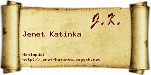 Jenet Katinka névjegykártya